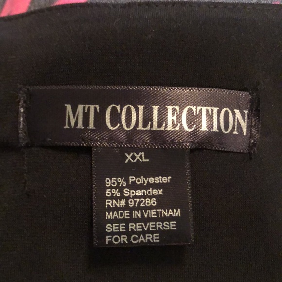 MT Collection XXL Asymmetric bl/wh hot pink Dress - Picture 7 of 8